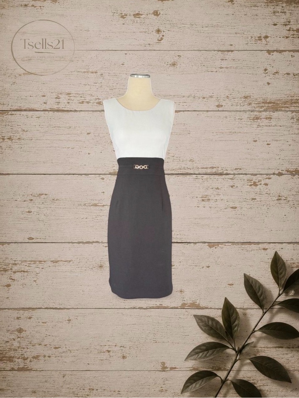 Studio One New York Two-Tone Sleeveless Sheath Knee Length Dress